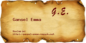 Gansel Emma névjegykártya